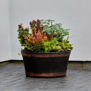 B&M Oakwood Barrel Planter 50cm 1 B&M Oakwood Barrel Planter 50cm