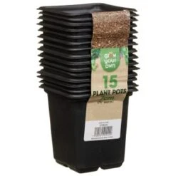 B&M Black Plant Pots 15pk 5 B&M Black Plant Pots 15pk -Garden Furniture Store 319024 grow your own 15 plant pots 7cm1