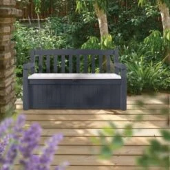 B&M Keter Eden 2-in-1 Bench Storage Set -Garden Furniture Store 320978 keter eden 2in1 bench storage set 2