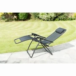 Vancouver Zero Gravity Relaxers - Black 2pk -Garden Furniture Store 331324 2 zero gravity relaxers black 4