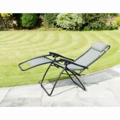 B&M Dakota Zero Gravity Relaxers - Grey 2pk -Garden Furniture Store 331325 2 zero gravity relaxers grey