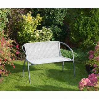 B&M Sorrento Rattan Effect Bench 1 B&M Sorrento Rattan Effect Bench