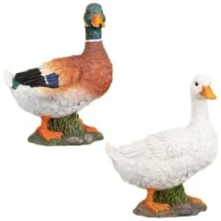 B&M Resin Duck Garden Ornament - White -Garden Furniture Store 342055 resin duck ornament group