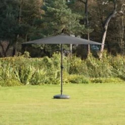 Crank Handle Parasol 2.7m - Black -Garden Furniture Store 353335 crank tilt handle parasol 1 8m black