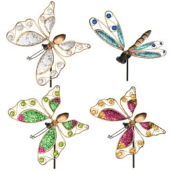 B&M Glitter Stake - Green Butterfly -Garden Furniture Store 353659 glitter stakes main 2