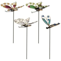 B&M Glitter Stake - Green Butterfly -Garden Furniture Store 353659 glitter stakes main