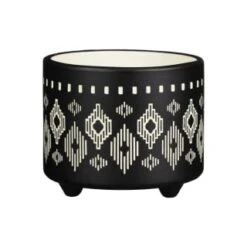 B&M Urban Eden Embossed Footed Planters 3pk - Black 8 B&M Urban Eden Embossed Footed Planters 3pk - Black -Garden Furniture Store 366531 3pk urban eden plant pot on tripod stand black 4