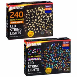 Eveready Solar Powered LED String Lights 240pk - Warm White -Garden Furniture Store 379220 379223 240pk eveready led string lights main 1