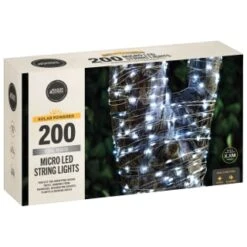 Solar Powered Micro LED Lights 200pk - Cool White -Garden Furniture Store 379228 200 solar powered micro led string lights cool white 3