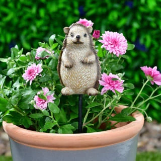 B&M Carved Wood Effect Garden Plant Pot Stick - Hedgehog 1 B&M Carved Wood Effect Garden Plant Pot Stick - Hedgehog