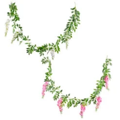 B&M Artificial Wisteria Garland 180cm - Pink -Garden Furniture Store 379981 wisteria garland 180cm group