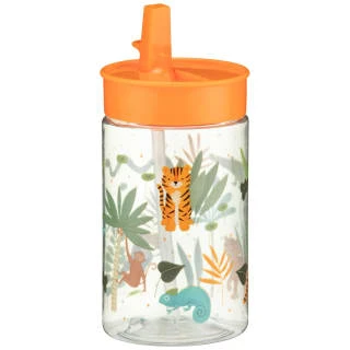 B&M Little Safari Kids Cup With Straw Lid - Orange 1 B&M Little Safari Kids Cup With Straw Lid - Orange