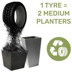 B&M Octavia Planter 28cm - Pewter -Garden Furniture Store 383769 383770 383772 383773 octavia planter slate pewter 28cm 38cm 2