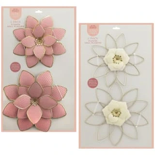 B&M Flower Wall Plaques 2pk - Pink 6 B&M Flower Wall Plaques 2pk - Pink - Image 6