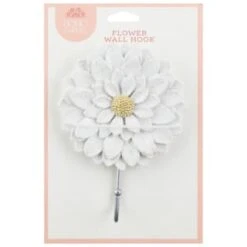 B&M Flower Wall Hook - Cream -Garden Furniture Store 392759 flower wall hook white