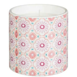B&M Ceramic Candle With Wooden Lid - White -Garden Furniture Store 392775 large printed ceramic candle with wooden lid white 3