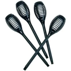 Morocco Solar Powered Flame Effect Post Lights 4pk -Garden Furniture Store 392878 4 pack morocco solar powered flame effect post lights 3