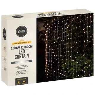 Solar Powered LED Curtain 180cm - 266 Cool White Lights 2 Solar Powered LED Curtain 180cm - 266 Cool White Lights - Image 2