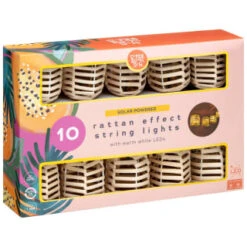 B&M 10 Solar Rattan Effect String Lights -Garden Furniture Store 392921 10 solar rattan effect string lights 3