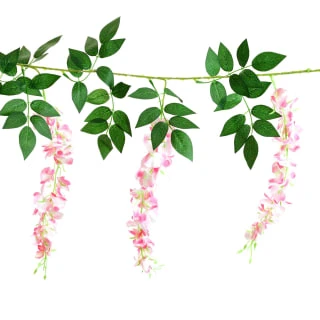 Artificial Wisteria Garland With 20 Solar LEDs 2 Artificial Wisteria Garland With 20 Solar LEDs - Image 2