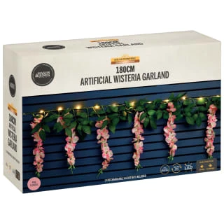 Artificial Wisteria Garland With 20 Solar LEDs 4 Artificial Wisteria Garland With 20 Solar LEDs - Image 4
