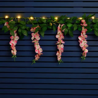 Artificial Wisteria Garland With 20 Solar LEDs 1 Artificial Wisteria Garland With 20 Solar LEDs