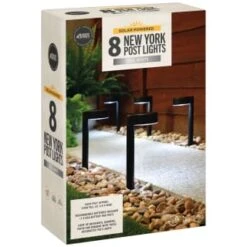 Solar Powered New York Post Lights 8pk -Garden Furniture Store 392977 solar powered new york post lights 8pk 3
