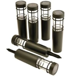 Cambridge Solar Powered Tube Post Lights 6pk -Garden Furniture Store 392998 6pk cambridge solar powered tube post lights 2