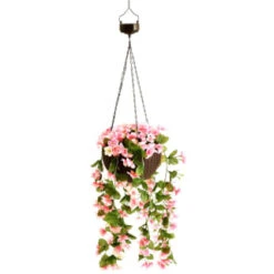 Solar Powered Artificial Floral Hanging Basket 7 Solar Powered Artificial Floral Hanging Basket -Garden Furniture Store 393030 solar powered artificial floral hanging basket 3
