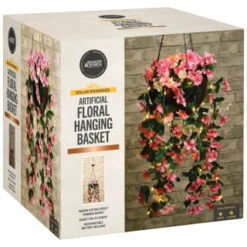 Solar Powered Artificial Floral Hanging Basket 9 Solar Powered Artificial Floral Hanging Basket -Garden Furniture Store 393030 solar powered artificial floral hanging basket 5