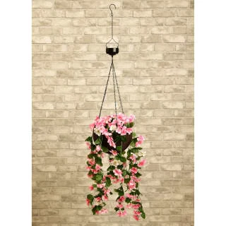 Solar Powered Artificial Floral Hanging Basket 1 Solar Powered Artificial Floral Hanging Basket