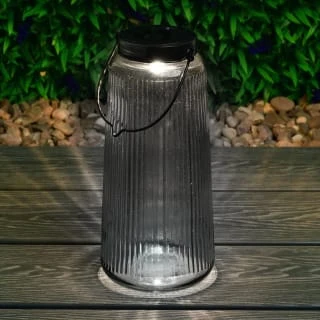 Solar Powered Tinted Glass Lantern 2 Solar Powered Tinted Glass Lantern - Image 2
