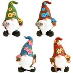 B&M Gonk Gnome Ornament With Solar Flower Hat - Blue -Garden Furniture Store 393077 gonk gnome ornament with solar flower hat group