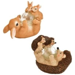 B&M Resin Rabbit Family With Solar Light -Garden Furniture Store 393078 resin family with solar light hedgehog