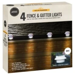 Solar Powered Fence & Gutter Lights - White 4pk 5 Solar Powered Fence & Gutter Lights - White 4pk -Garden Furniture Store 393086 4pk solar powered fence and gutter lights white 3