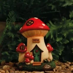 B&M Assorted Mushroom House Ornament With Glowing Solar Light -Garden Furniture Store 393429 mushroom house ornament with glowing solar light 4