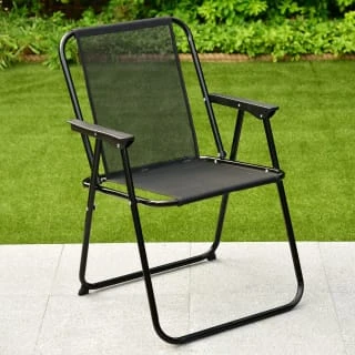 Simply Garden Folding Relaxer Chair - Black 1 Simply Garden Folding Relaxer Chair - Black