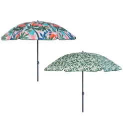 B&M Superbloom Sun Printed Parasol 1.8m - Leaf -Garden Furniture Store 393761 superbloom sun 1 8m printed parsasol group