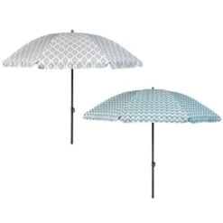 B&M Ocean Air Printed Parasol 1.8m - Geo -Garden Furniture Store 393762 ocean air 1 8m printed parsasol group