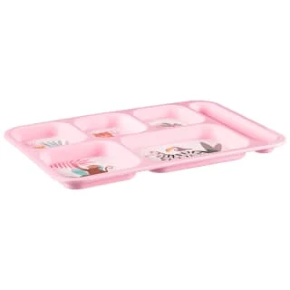 B&M Little Safari Large Kids Platter - Pink 2 B&M Little Safari Large Kids Platter - Pink - Image 2