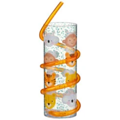 B&M Little Safari Animal Tumbler & Straw (Assorted) -Garden Furniture Store 394235 kids animal tumbler and straw animal orange