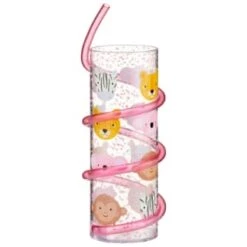 B&M Little Safari Animal Tumbler & Straw (Assorted) -Garden Furniture Store 394235 kids animal tumbler and straw animals pink