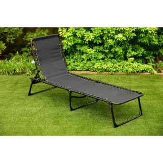 Vancouver Premium 3 Position Folding Relaxer Bed - Black 1 Vancouver Premium 3 Position Folding Relaxer Bed - Black