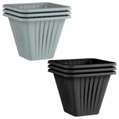 Square Planter 3pk - Grey -Garden Furniture Store 397062 397063 3 pack square planters group